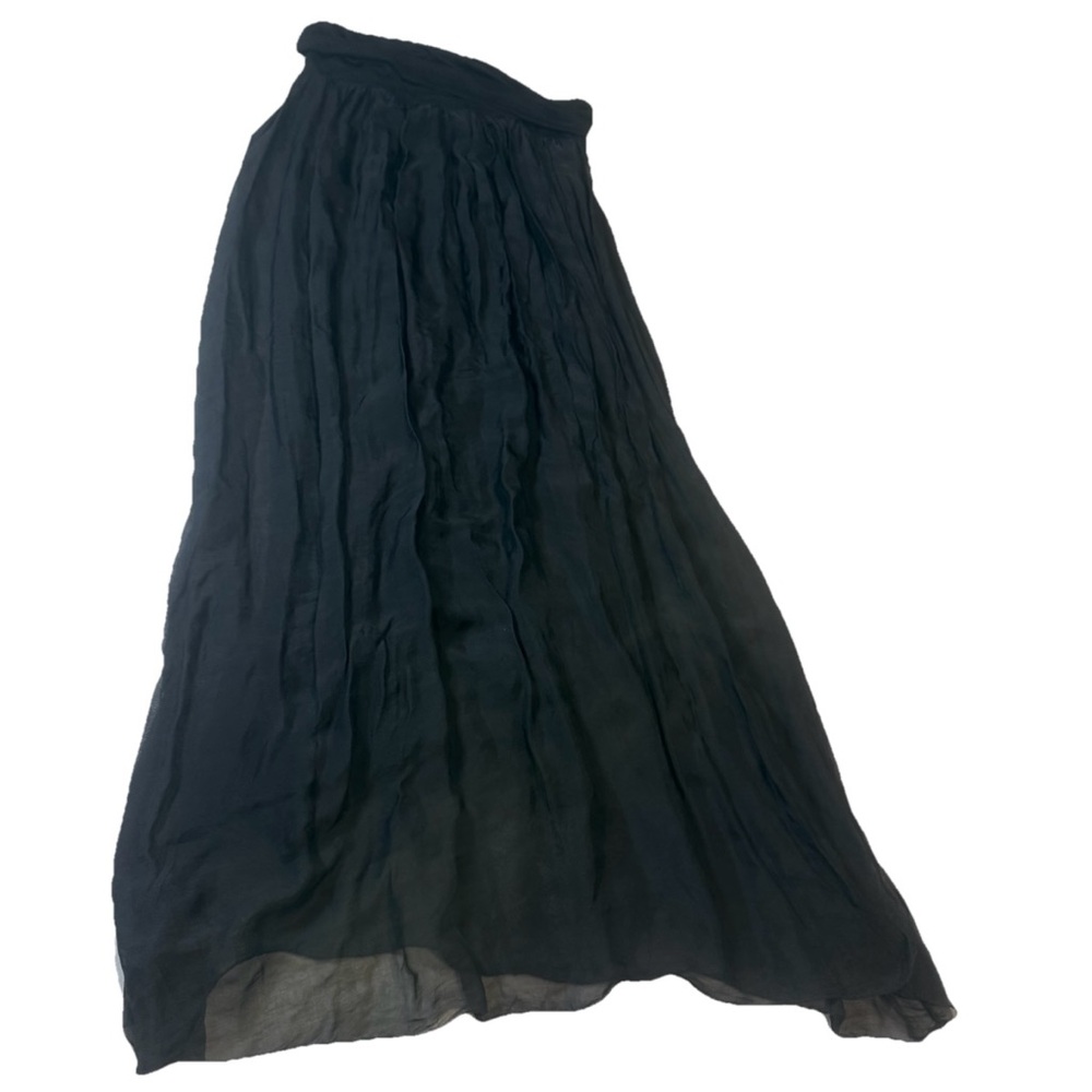 Giusy Made in Italy Silk/Viscose Maxi Skirt Black Skirt Medium